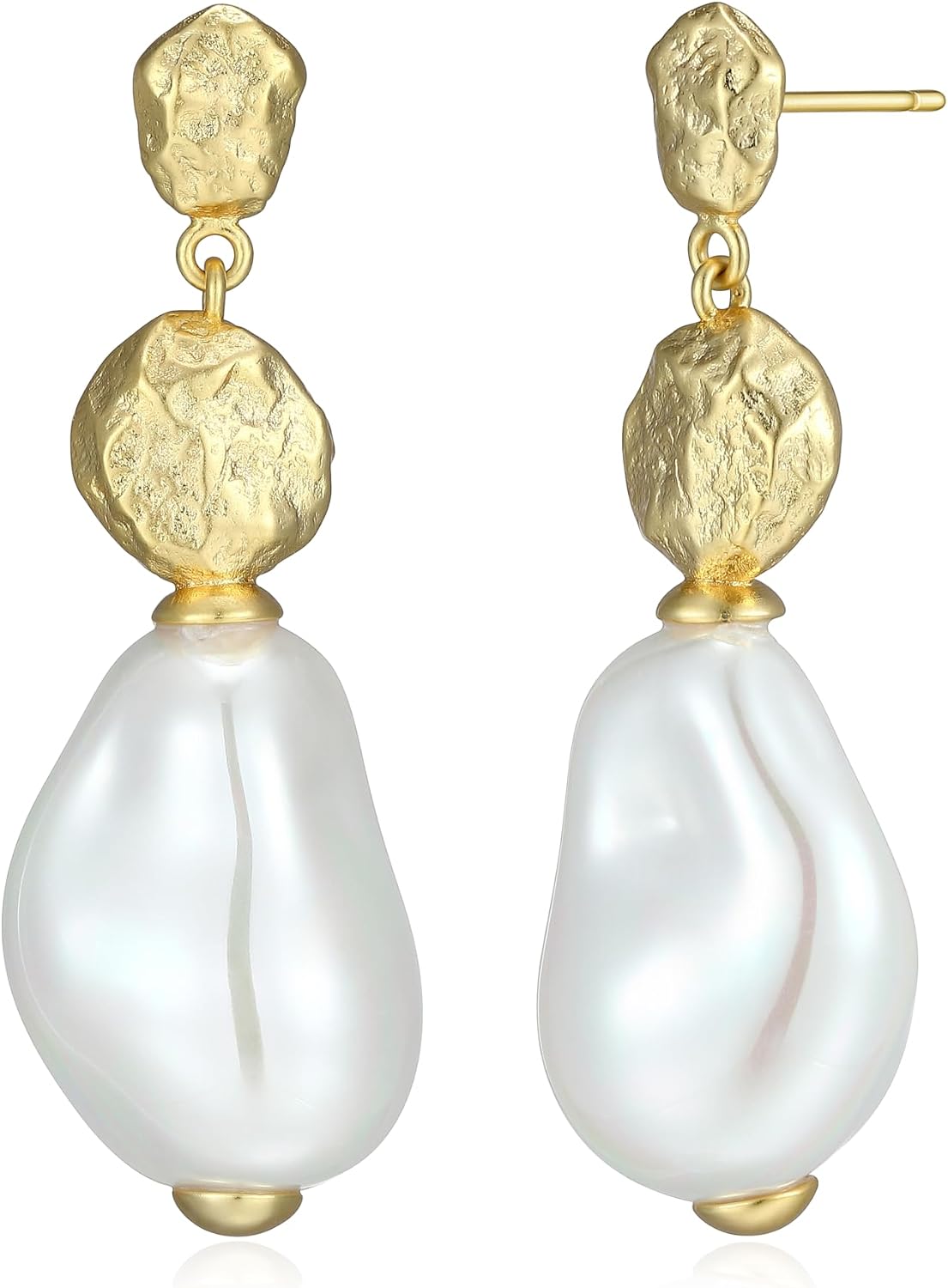Amazon Essentials gold-tone pearl drop earrings