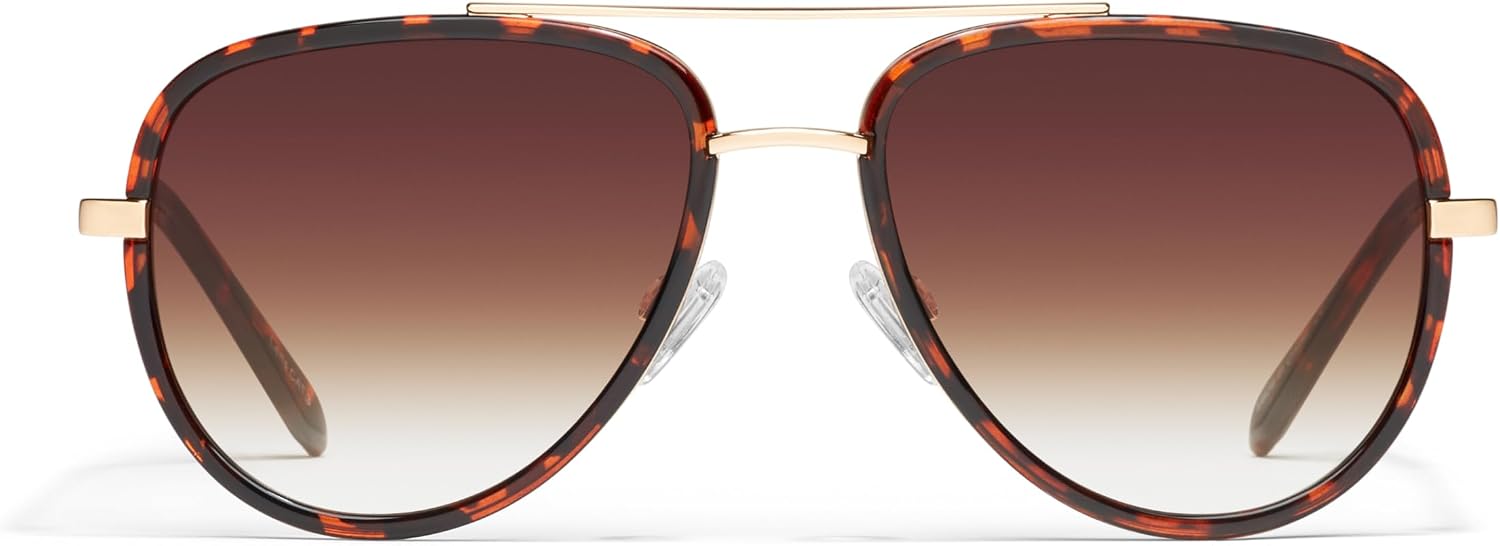 Quay All-In tortoise and gold aviator sunglasses