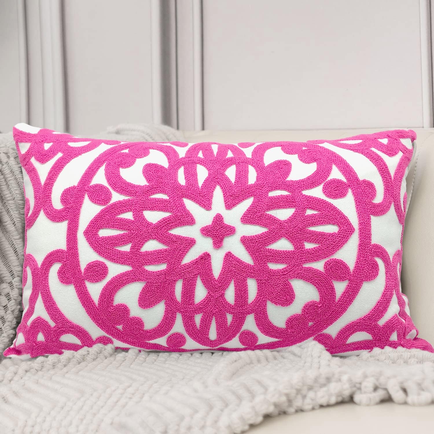 Alysheer Embroidered Lumbar Decorative Throw Pillow Cover